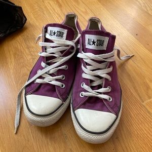 Purple Converse low tops